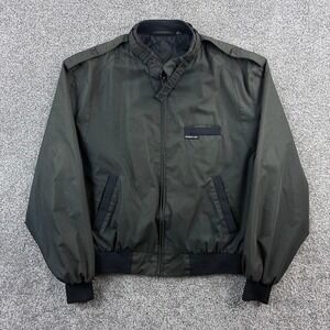 Vintage 80s Members Only Jacket Mens 44 Black Lightweight Bomber Full Zip